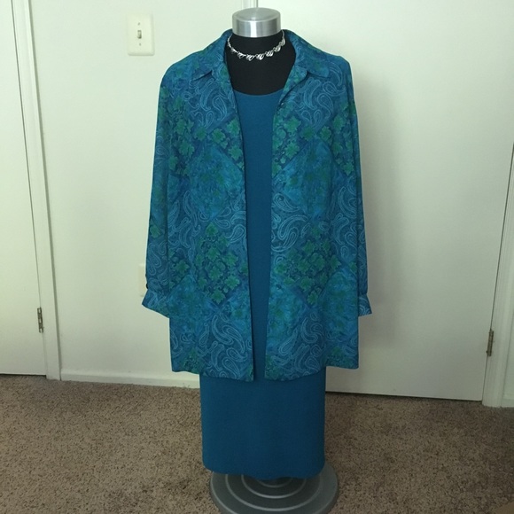 Coldwater Creek Dresses & Skirts - EUC Turquoise Coldwater Creek 2-piece dress